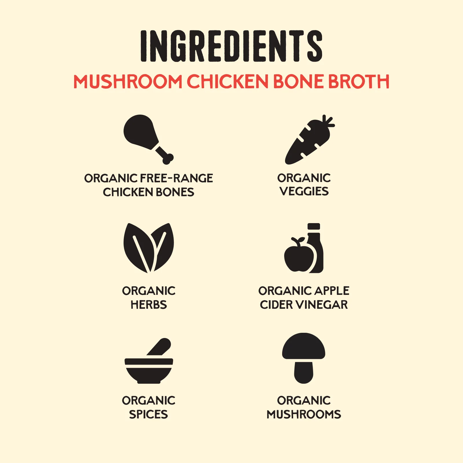 Mushroom Chicken Bone Broth - 16.9 oz - Image 3