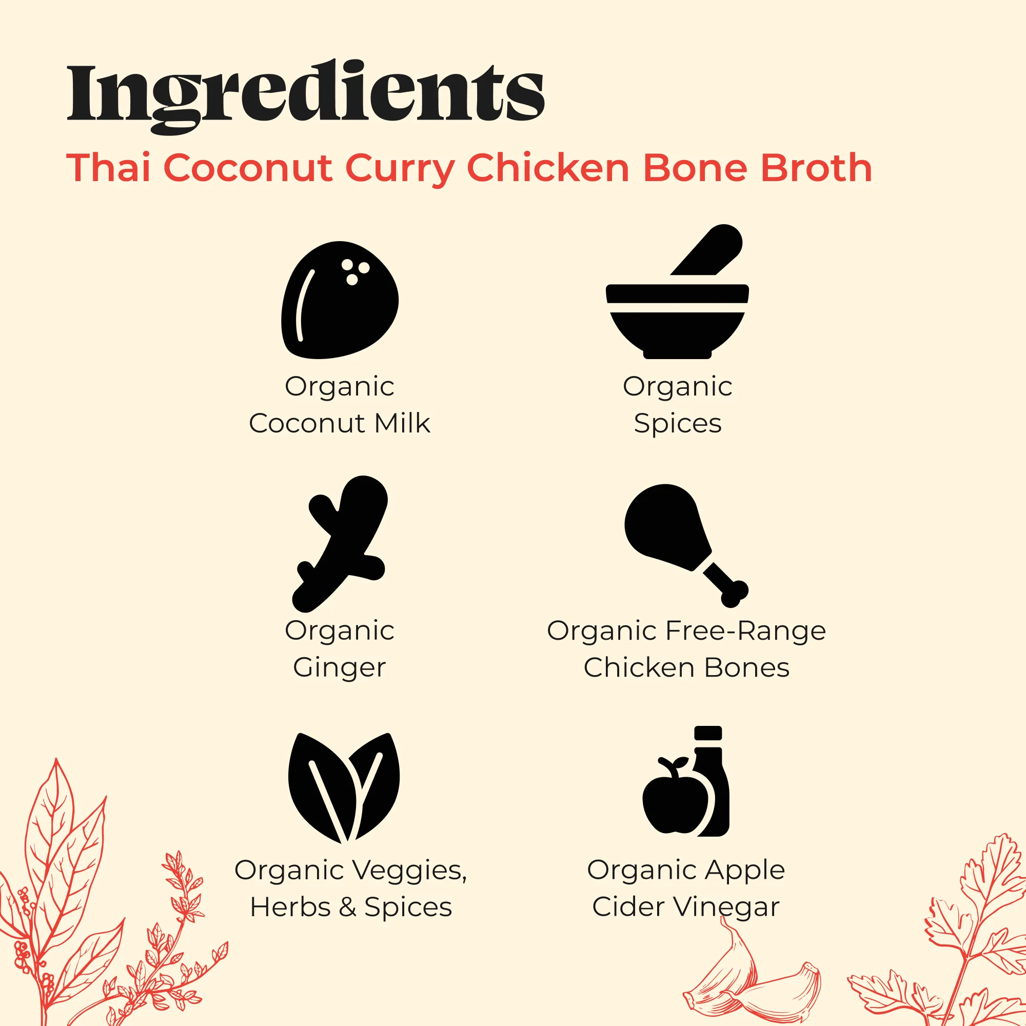 Thai Coconut Curry Chicken Bone Broth - 16.9 oz - Image 3