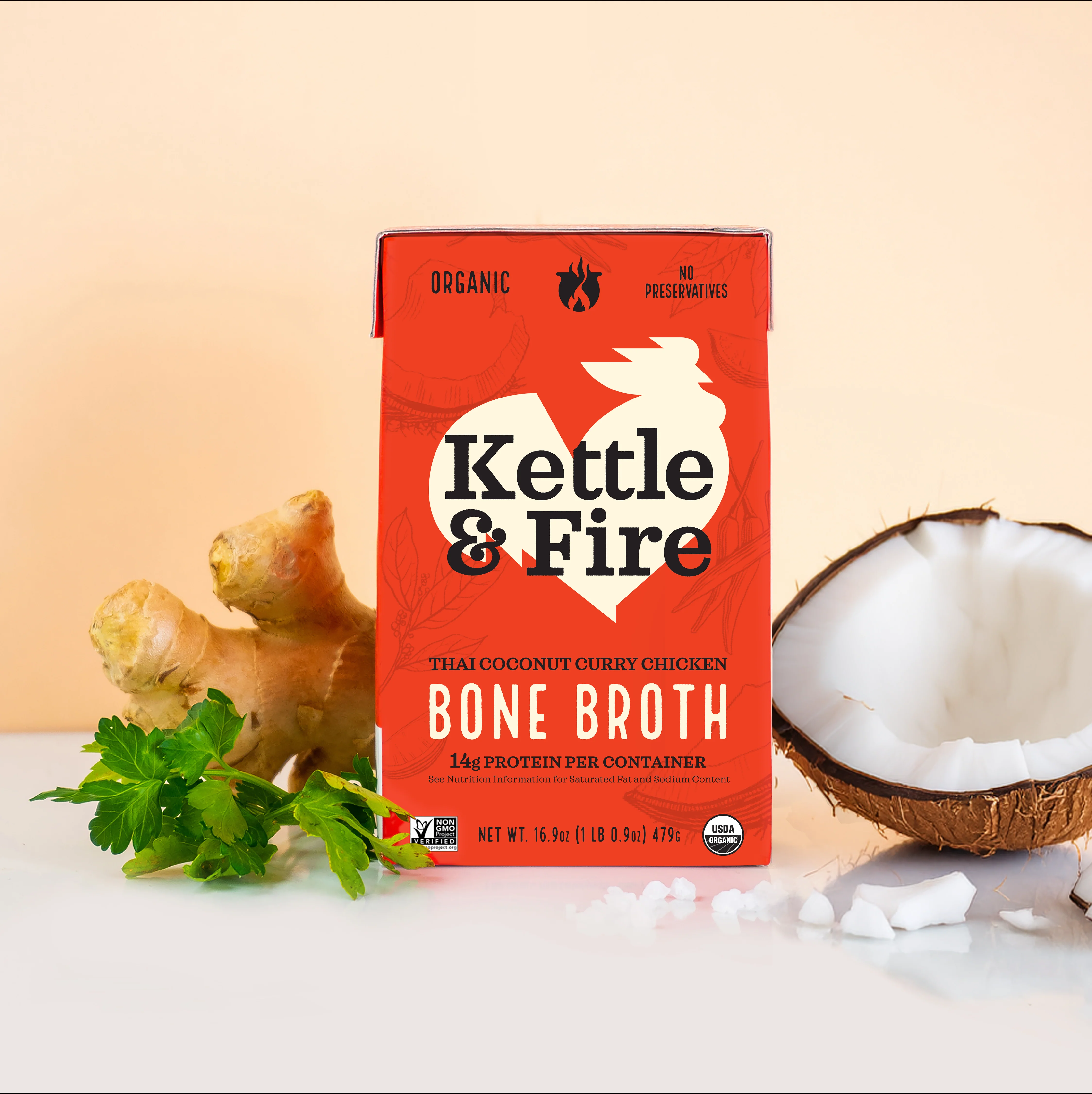 Thai Coconut Curry Chicken Bone Broth - 16.9 oz - Image 4